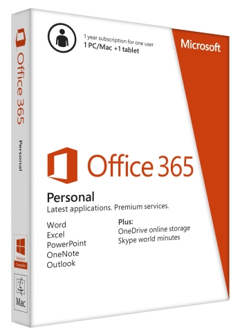 Office 365 Personal 32-bit/x64 English Subscr 1YR APAC EM Medialess (QQ2-00036)
